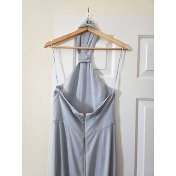 Shona Joy Knot Draped Dress in Powder Blue 4 $279 - Picture 4 of 11